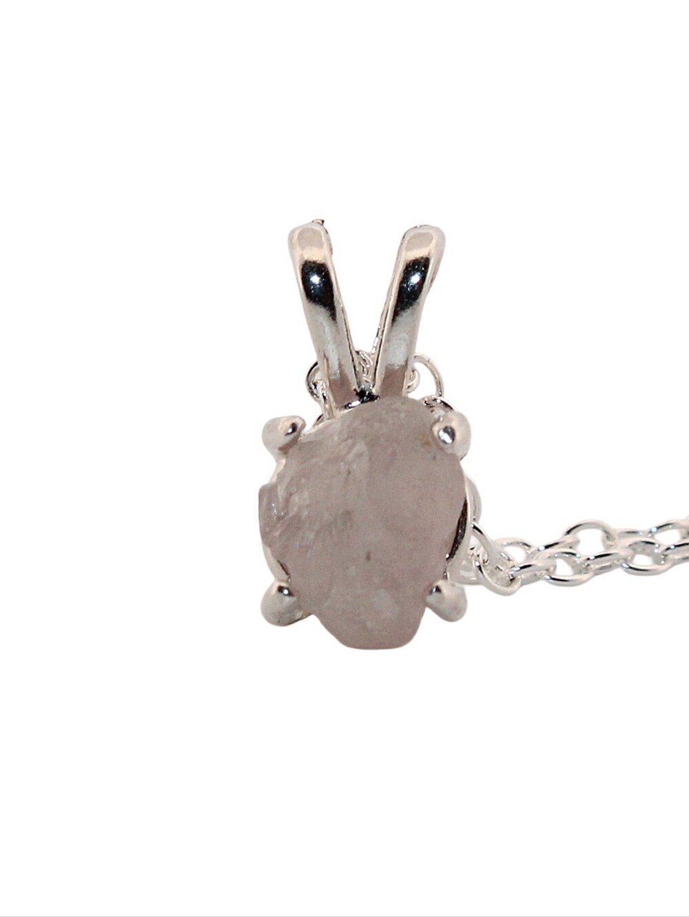 Unique Natural Rough 1.29ct Pink Montana Sapphire Sterling Silver Necklace 411